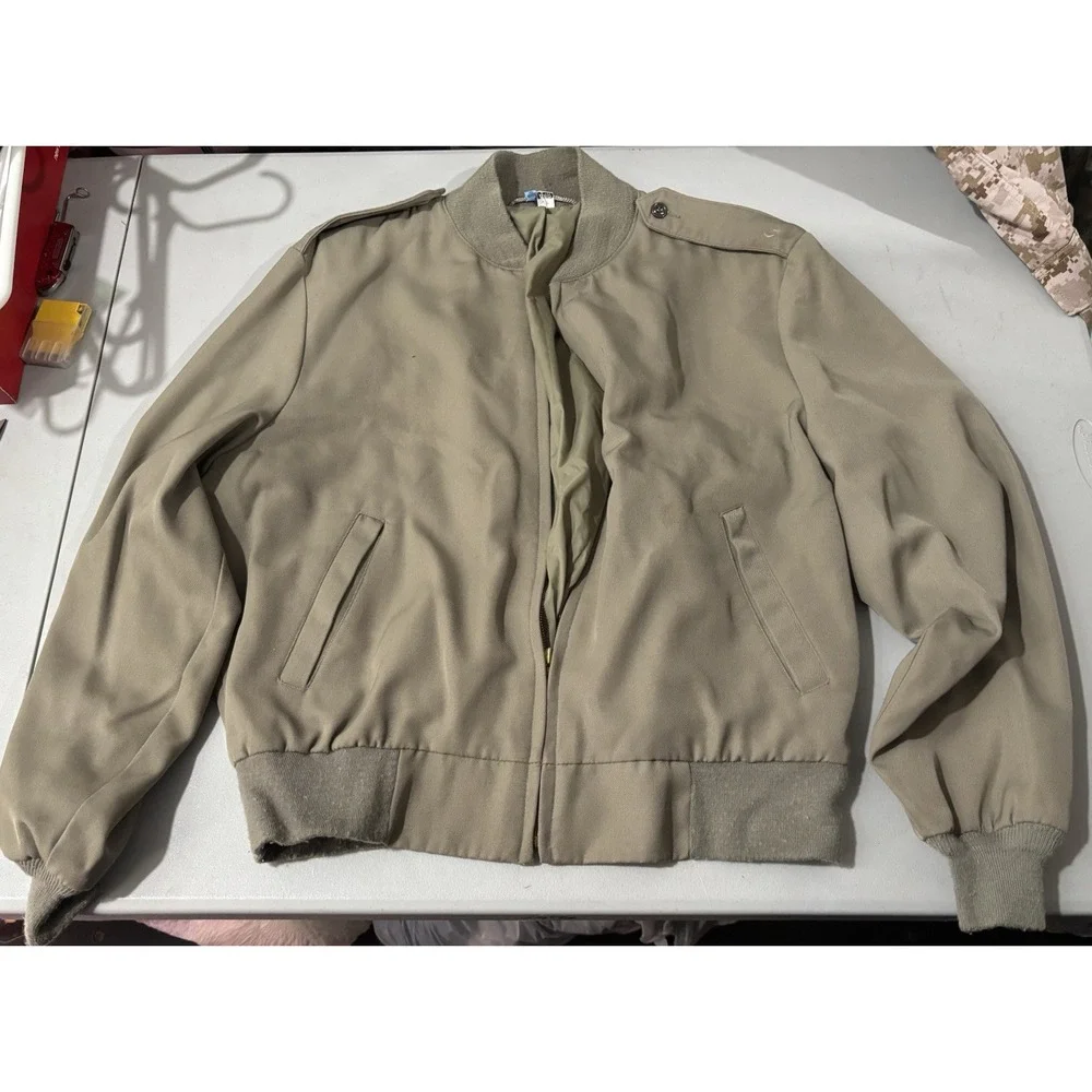 Vintage 70s USMC Pewter 2246 Lightweight Bomber Military Jacket Size 40
